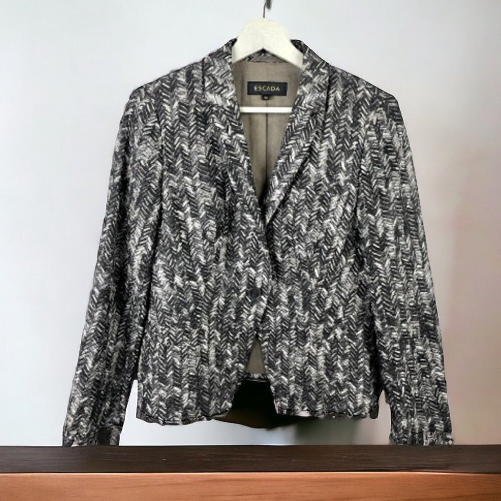 * 𝅺ESCADA Beele Textured Silk Granite Abstract Print Blazer Size 40/ US M